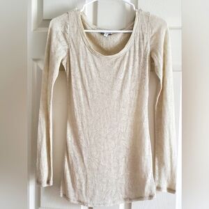 Express Cream sheer knitted top. Size M